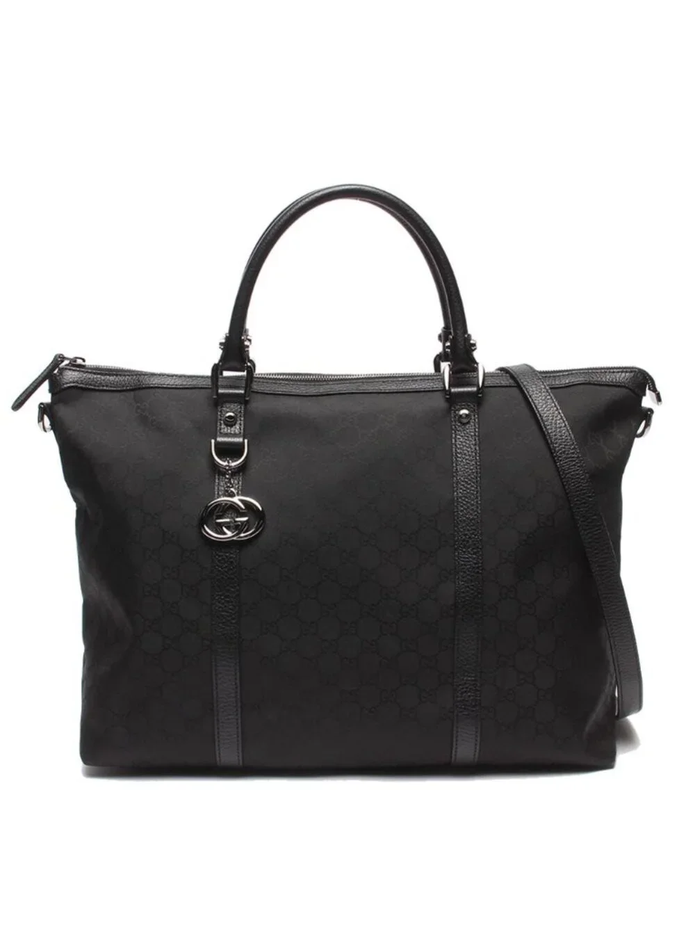 Gucci 2-Way Tote Shoulder Bag Crossbody GG Nylon